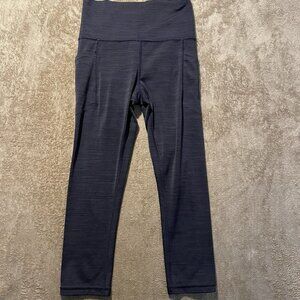 Athleta Leggings Womens Size XS Salutation Capri Navy Blue High Rise Pockets